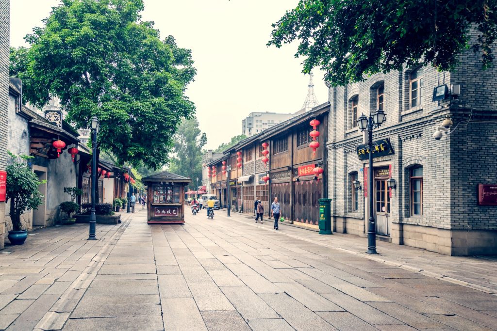 A city street in East Asia.