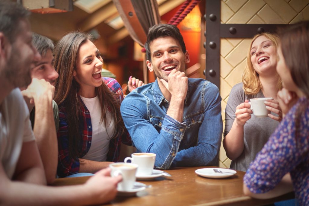 Locals in a café